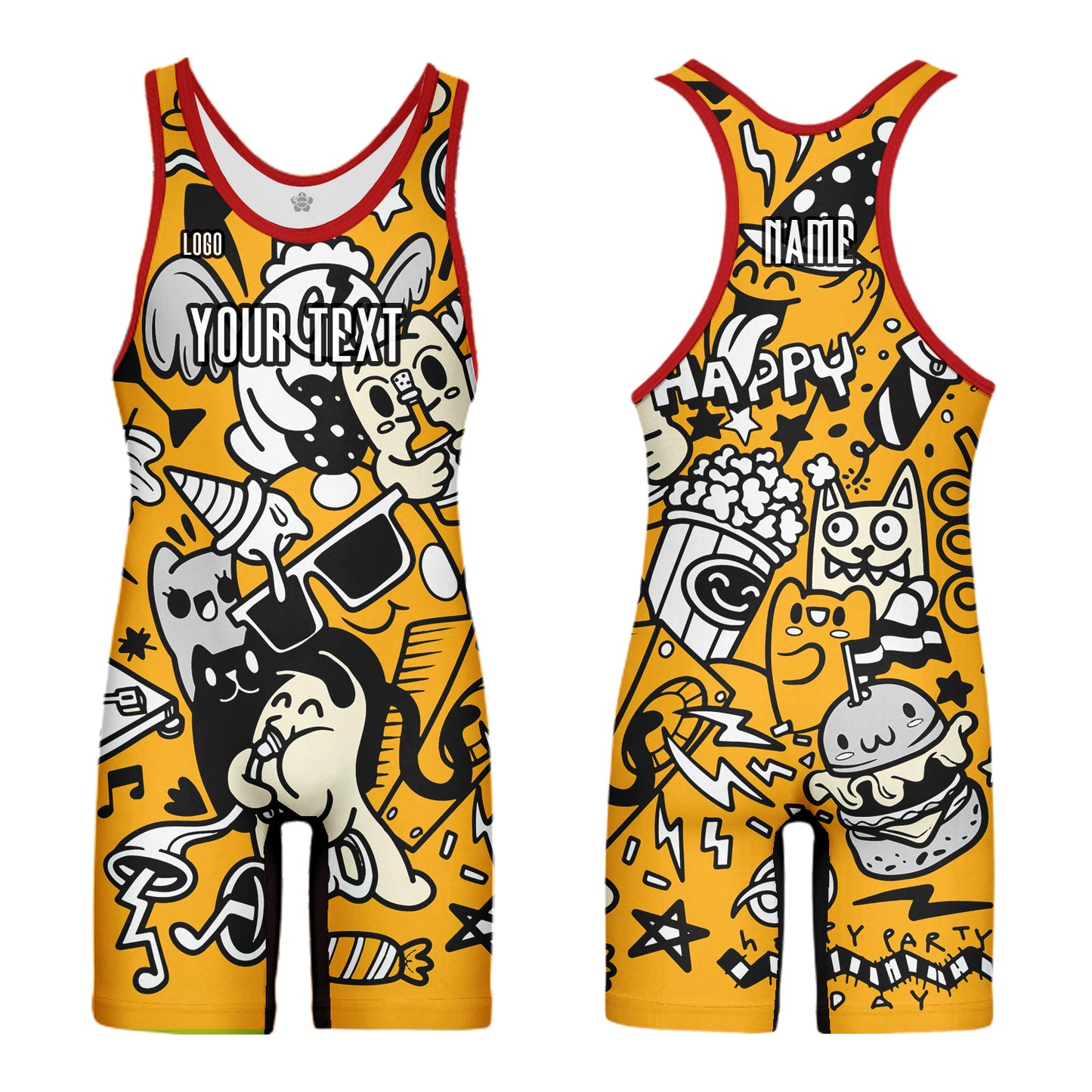 Custom Men Women Cartoon Sports Wrestling Singlet
