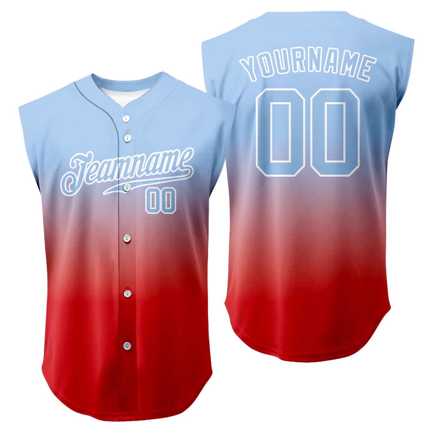 Custom Gradient Sleeveless Baseball Jersey