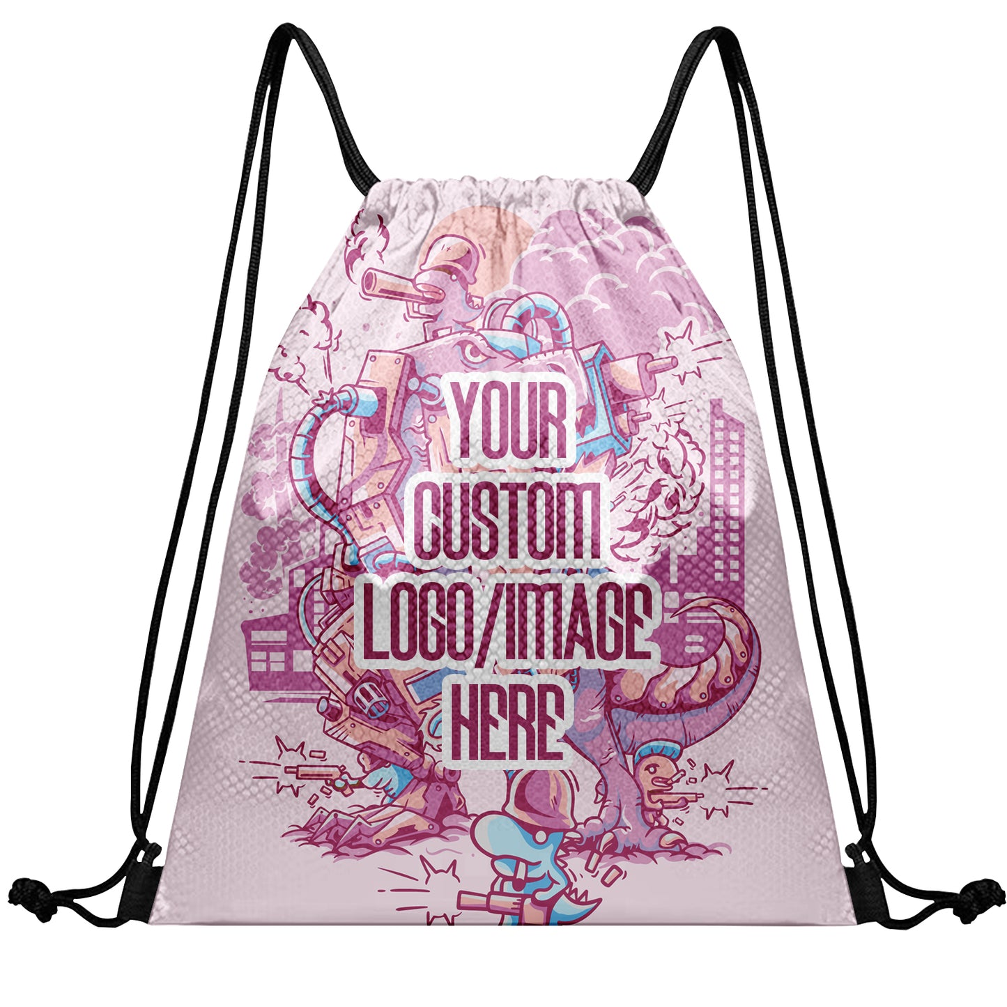 Personalized Cartoon Drawstring Backpack Bag Gym Sackpack for Team