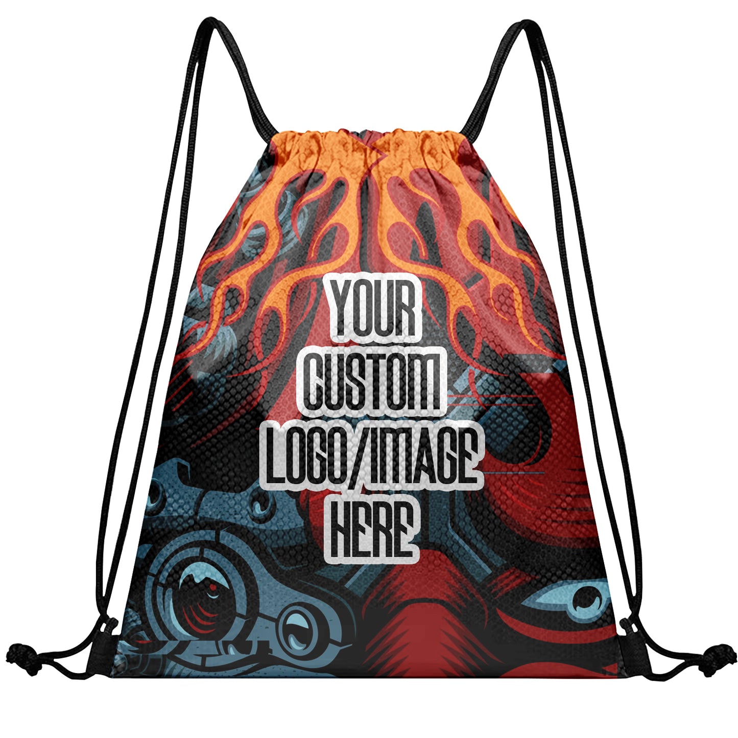 Custom Backpack Drawstring Bags Sublimation Printed Logo Text Team