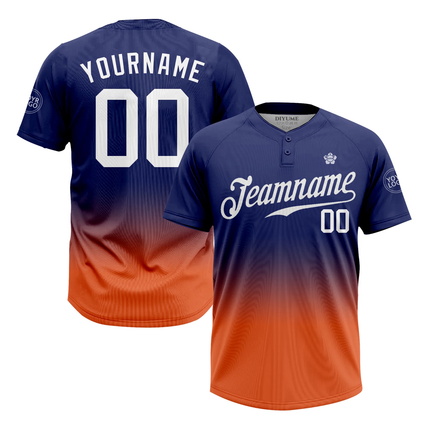 Custom Men Youth Baseball Jersey 2 Button Shirts