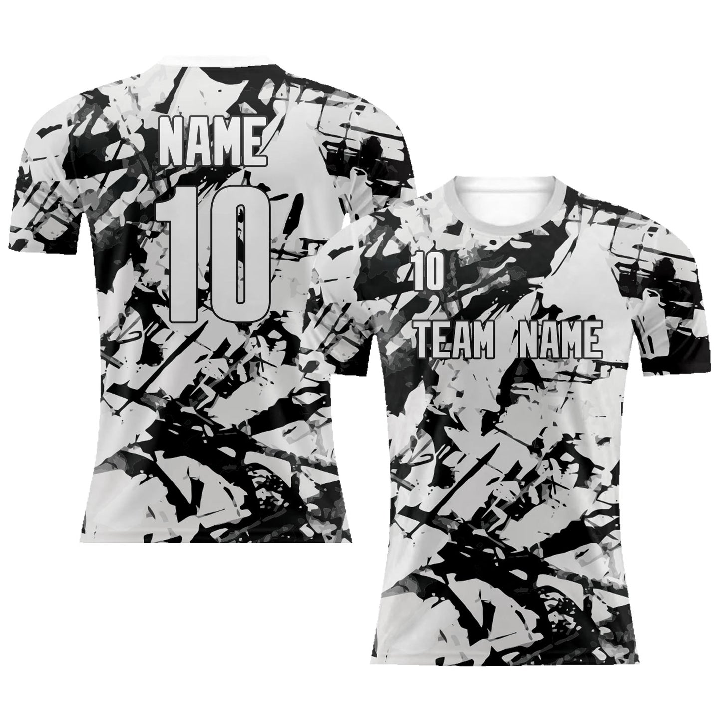 Custom White Black Graffiti Design Soccer Uniform
