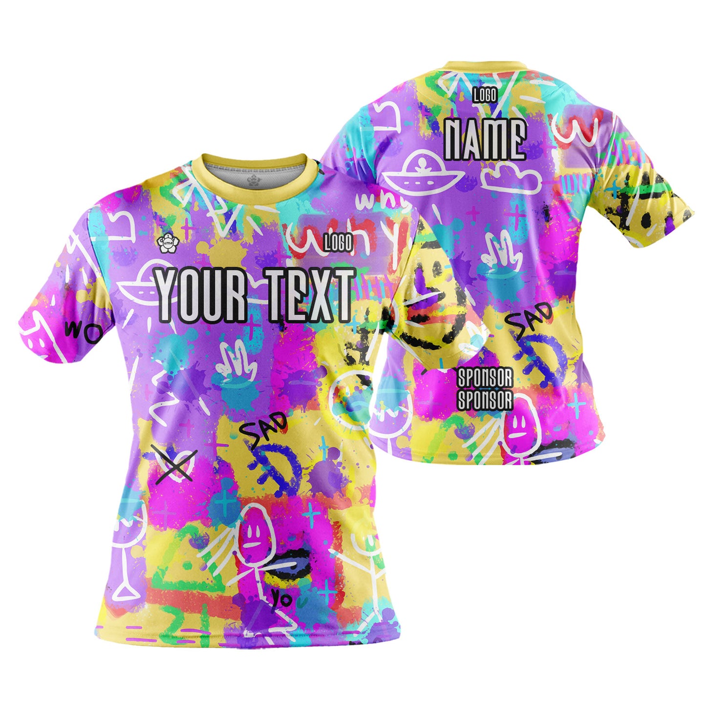 Custom Unisex Street Graffiti Jersey Shirt Short Sleeve for Running