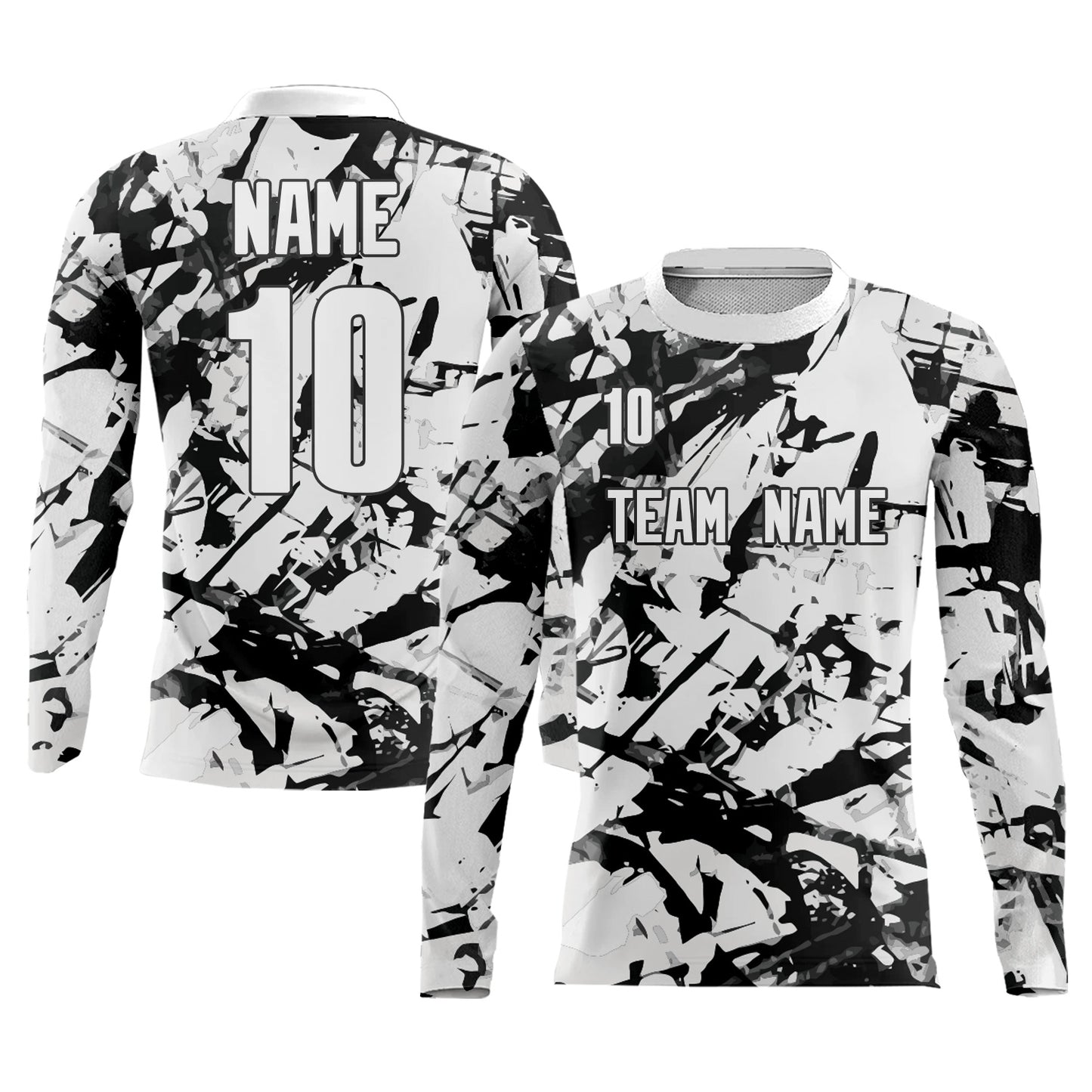 Custom White Black Graffiti Design Soccer Uniform