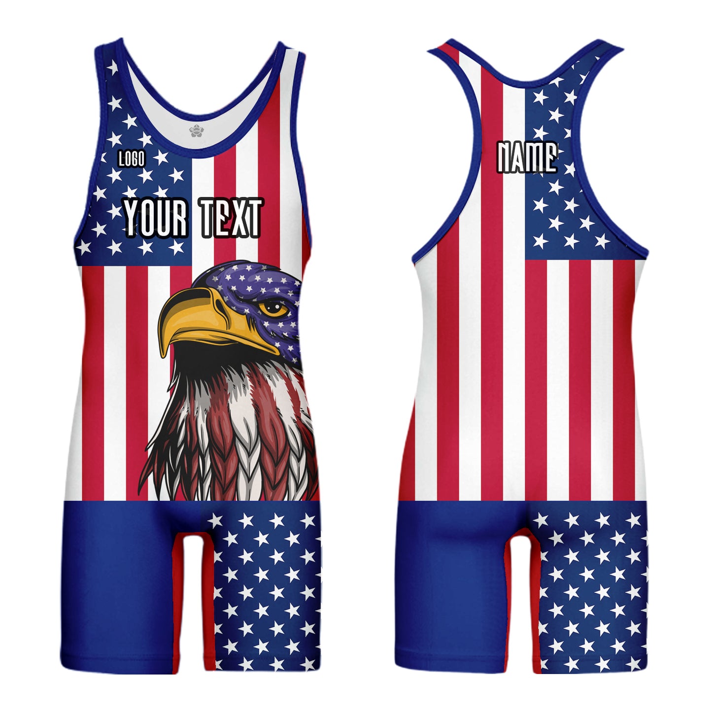 Custom Men Women American flag Sports Wrestling Singlet