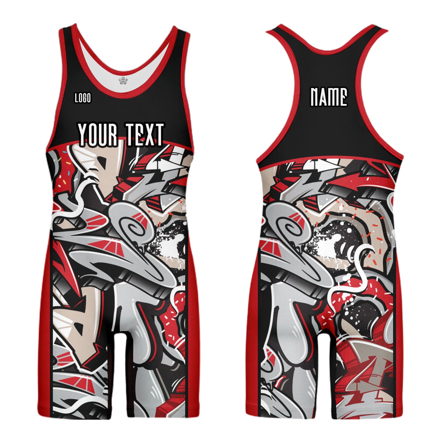 Custom Men Women Graffiti Sports Wrestling Singlet