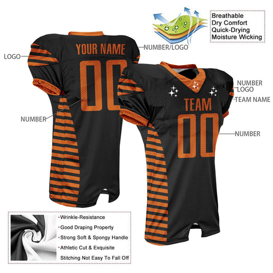 Custom Striped Football Jersey Breathable Athletic Shirts
