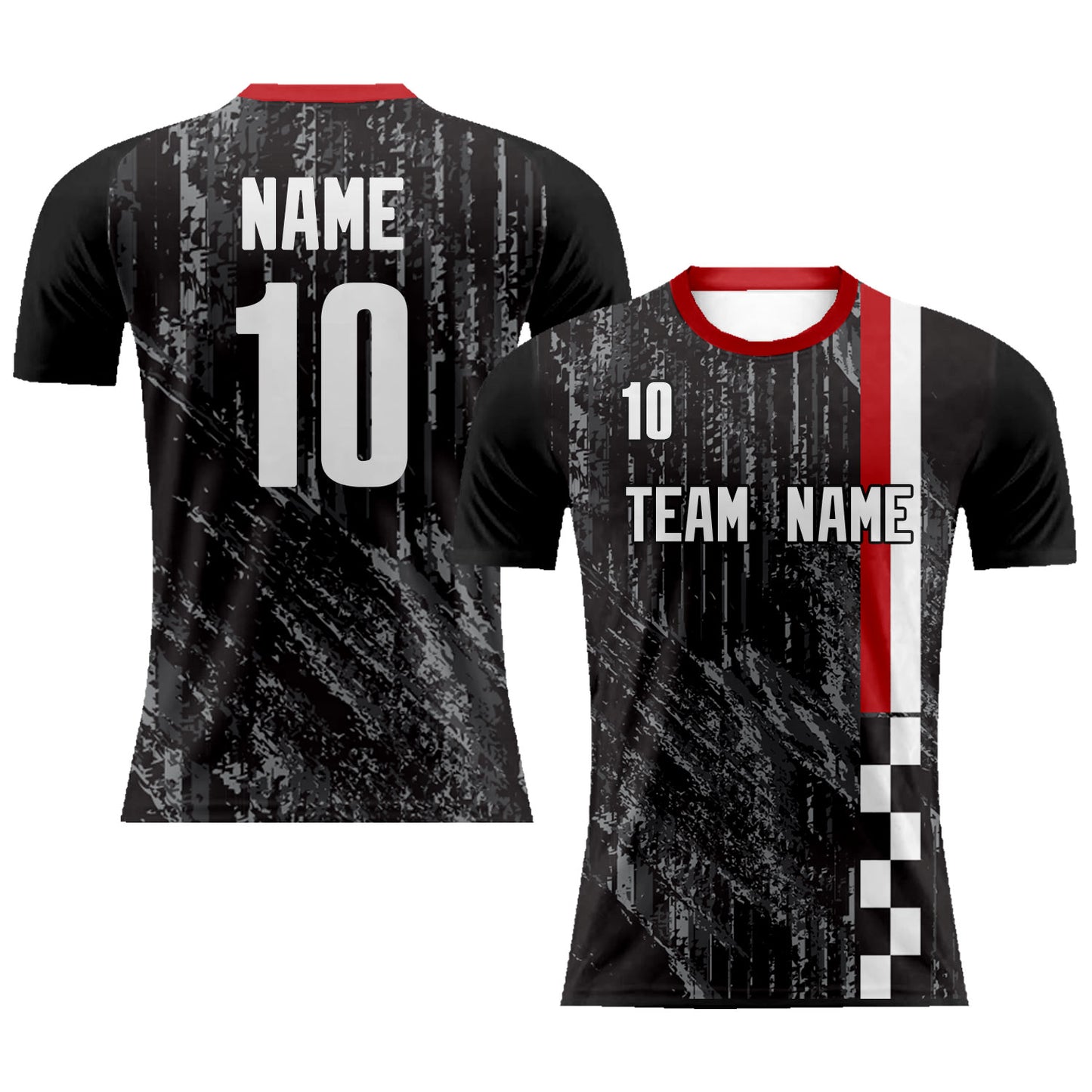 Custom Black Soccer Jersey Short Sports T-shirts