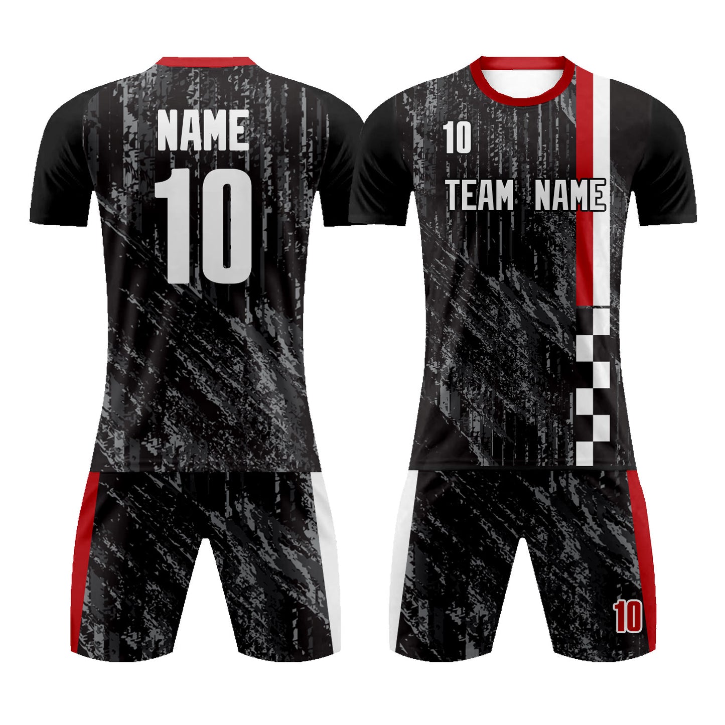 Custom Black Soccer Jersey Short Sports T-shirts