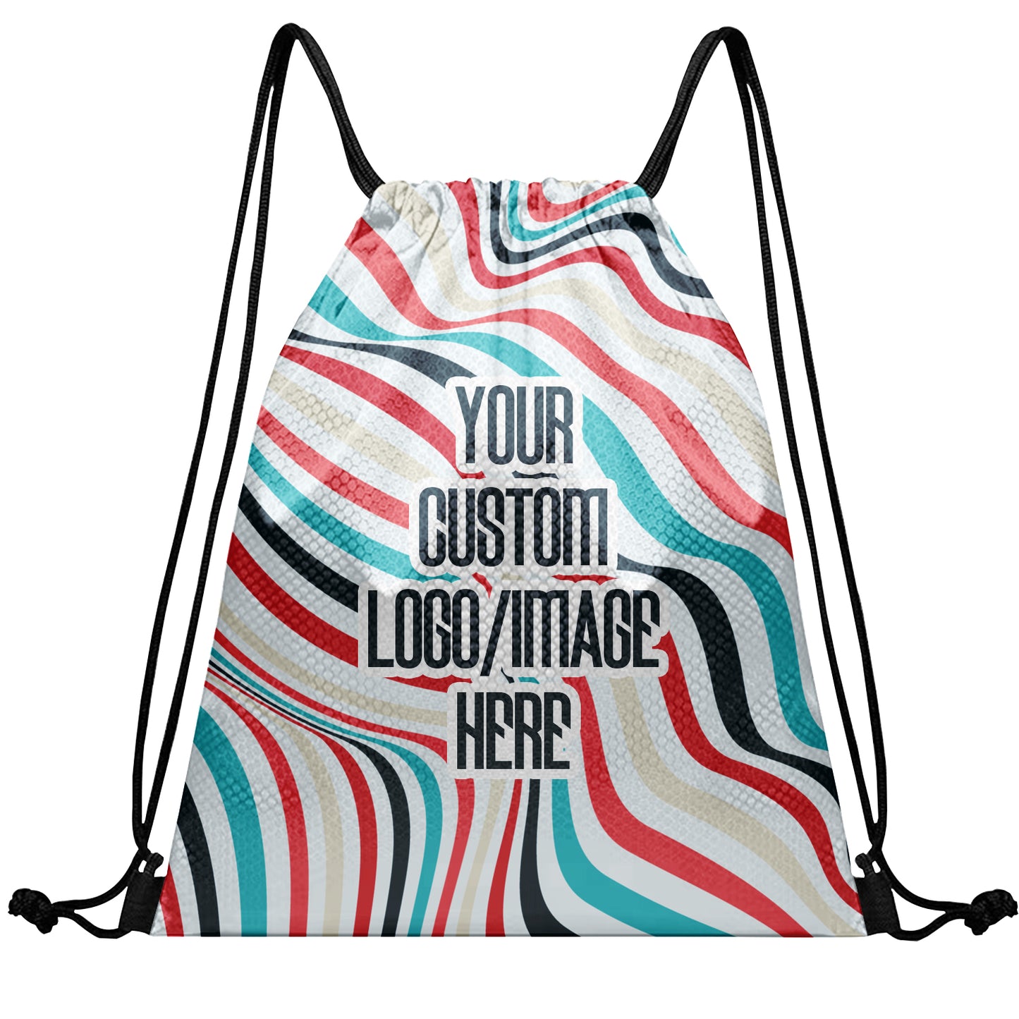 Custom Print Text Image Drawstring Backpack Waterproof Sackpack