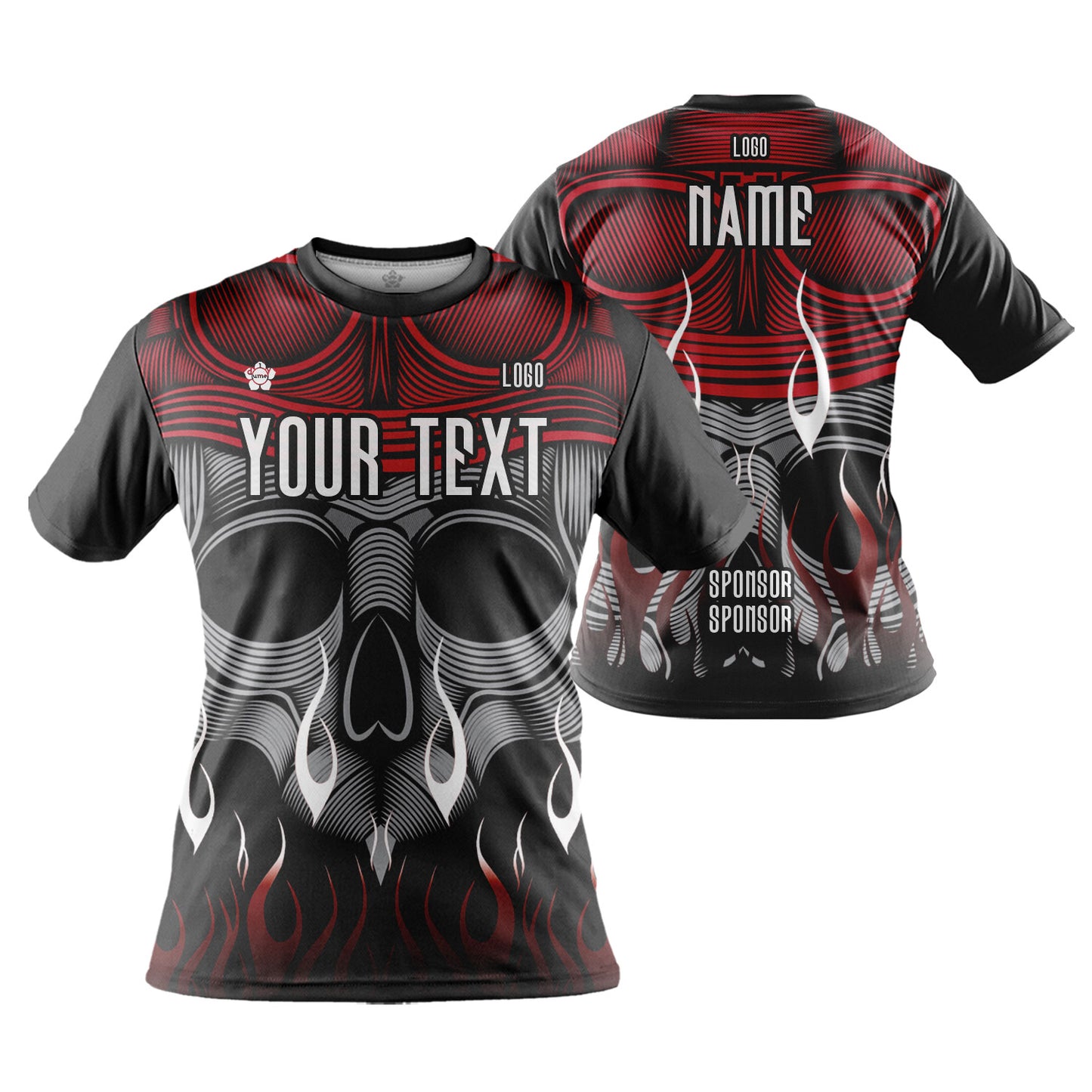 Custom Men Women Skull Series Jersey T-Shirt Short Sleeve