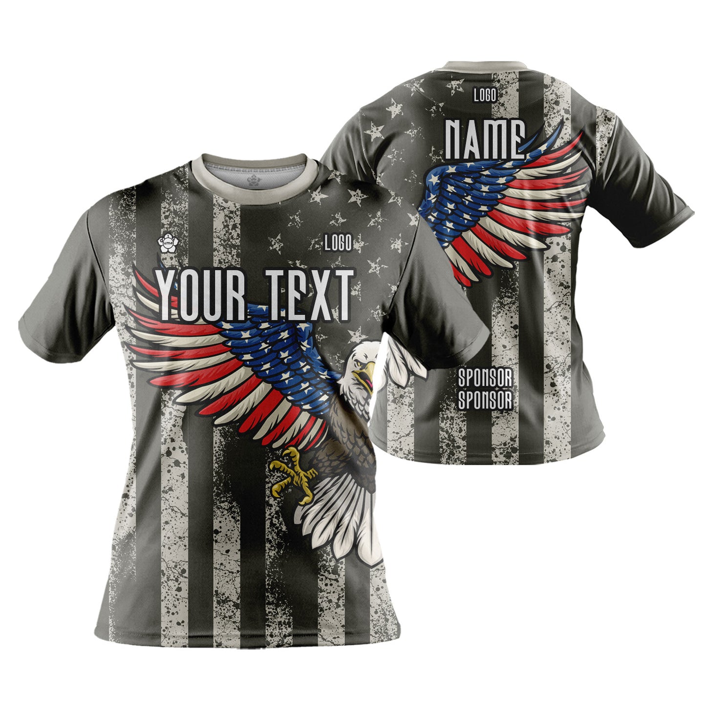 Custom Men Women Patriotic USA Flag Jersey Shirt Short Sleeve