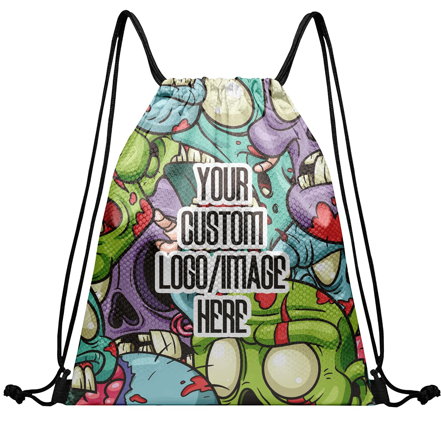 Personalized Cartoon Drawstring Backpack Bag Gym Sackpack for Team