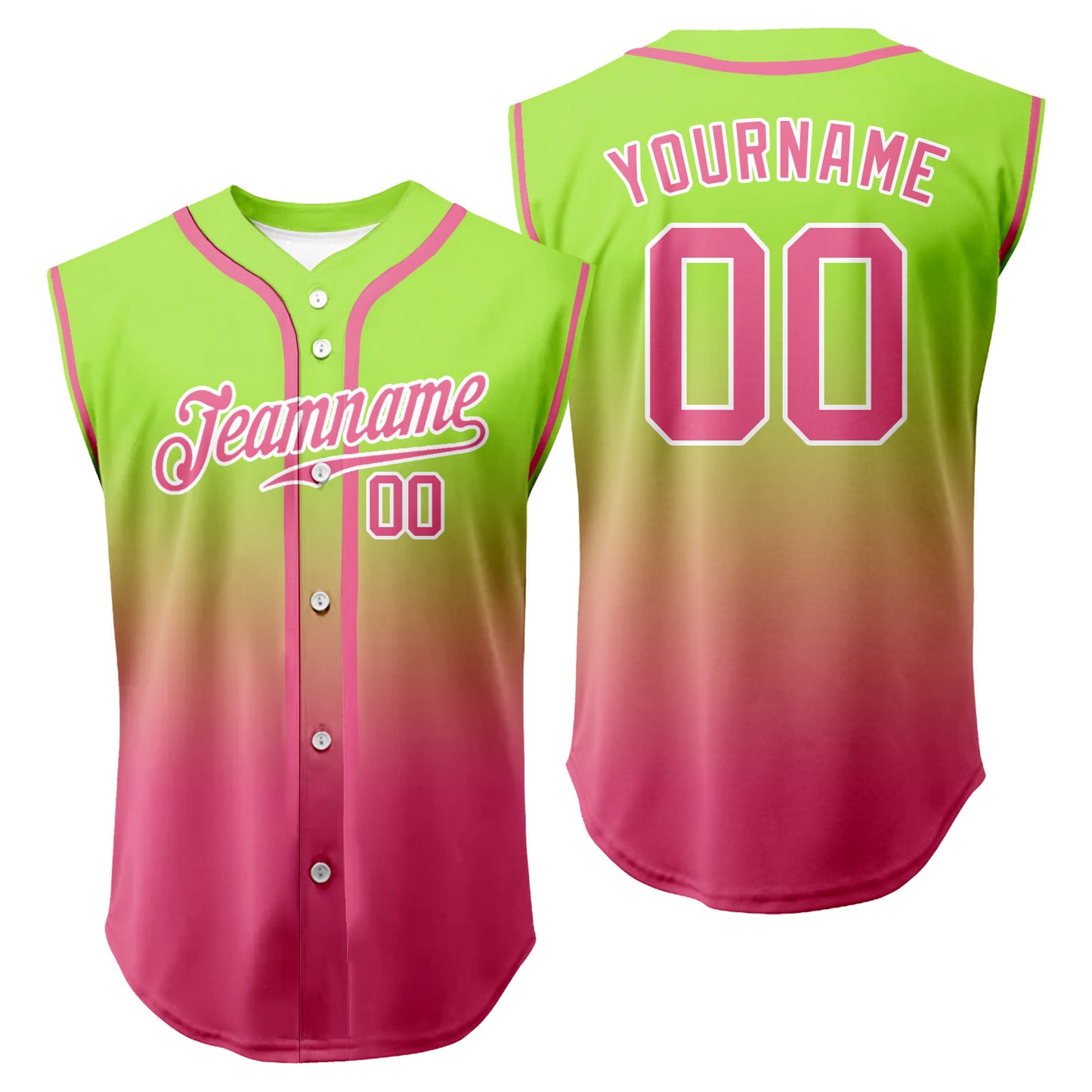 Custom Gradient Breathable Sleeveless Baseball Jersey