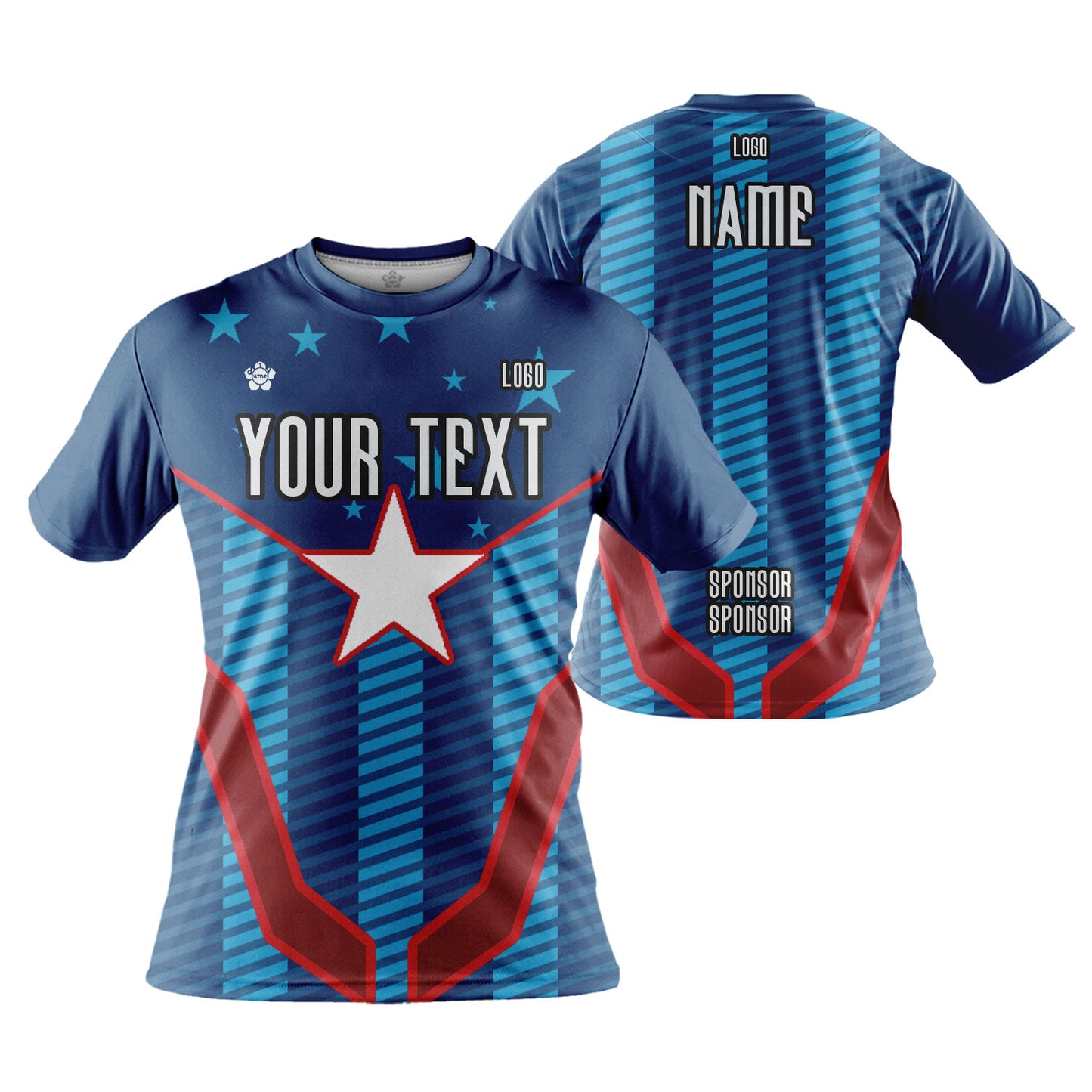 Custom Men Women Patriotic USA Flag Jersey Shirt Short Sleeve