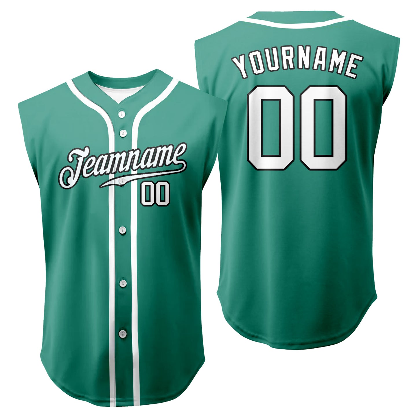 Custom Sleeveless Solid Baseball Jersey Full Button Vest