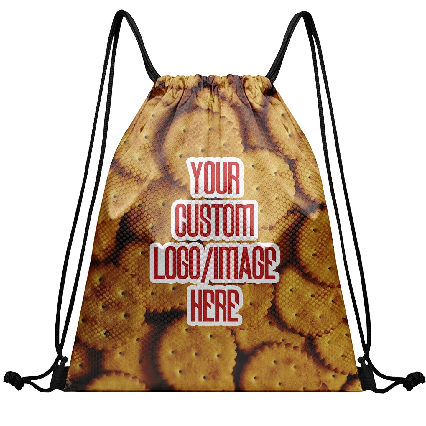 Men Women Ready Sackpack Custom Biscuit Drawstring Backpack