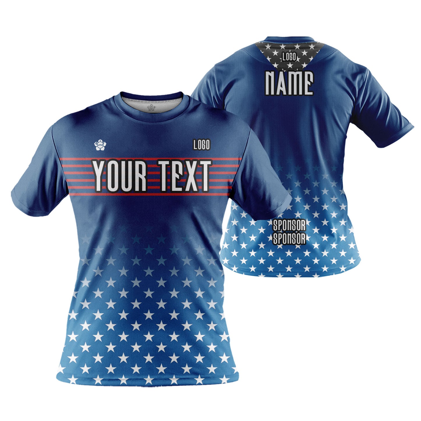 Custom Men Women Patriotic USA Flag Jersey Shirt Short Sleeve