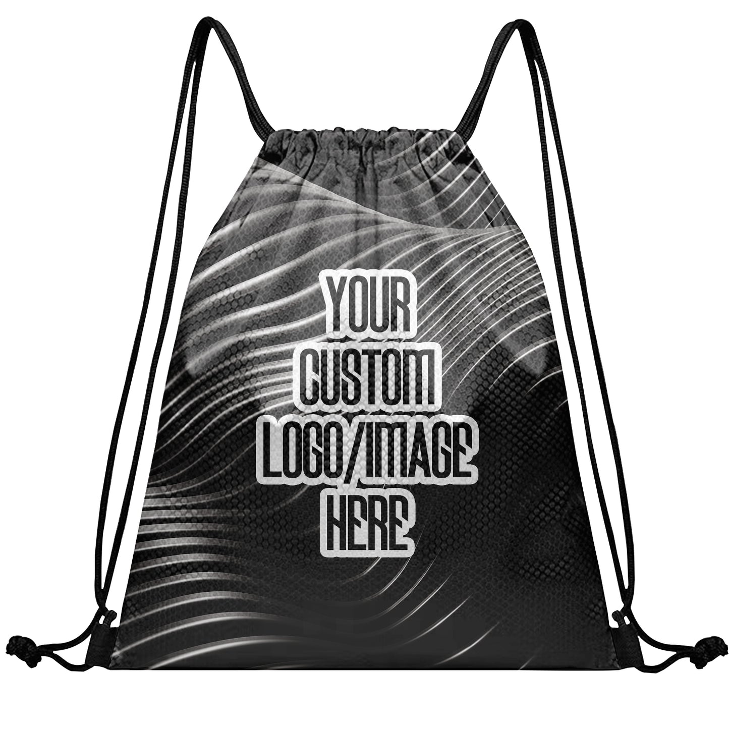 Custom Print Text Image Drawstring Backpack Waterproof Sackpack
