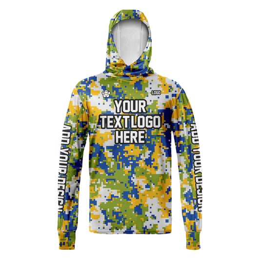Unisex Camouflage Sun Shirt Hooded Add Your Text Photo
