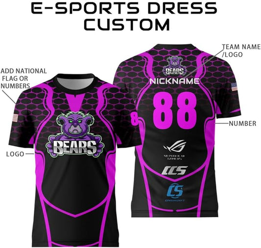 Personalized Custom E-sport Team Jerseys & Uniforms Unisex
