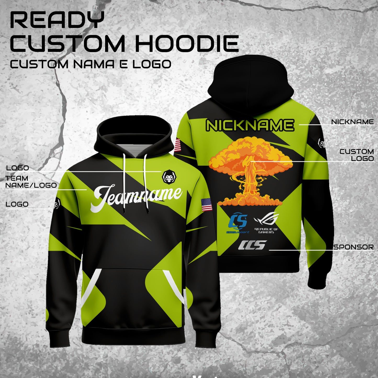 Custom Unisex Graphic Cartoon Hoodies Sublimation Sweatshirt