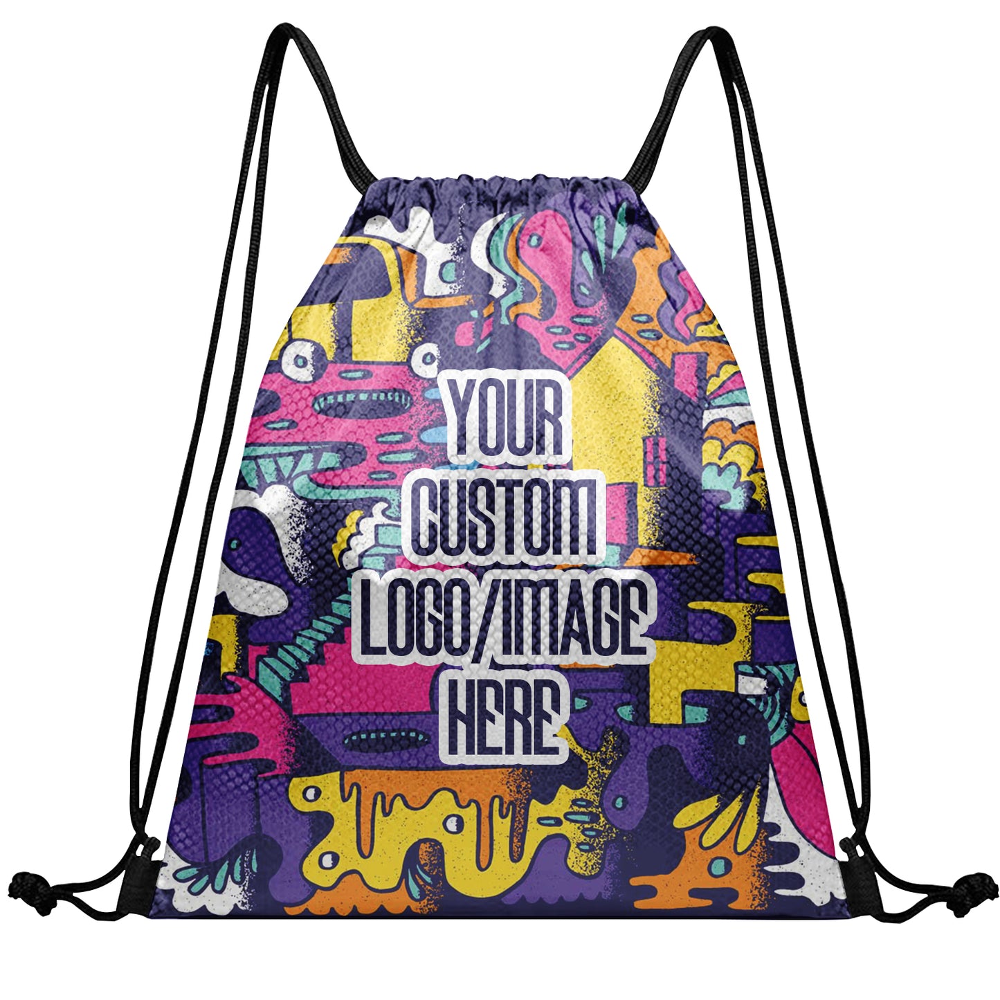 Personalized Cartoon Drawstring Backpack Bag Gym Sackpack for Team