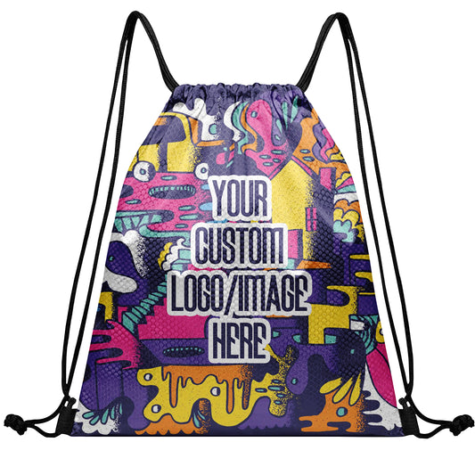 Personalized Cartoon Drawstring Backpack Bag Gym Sackpack for Team