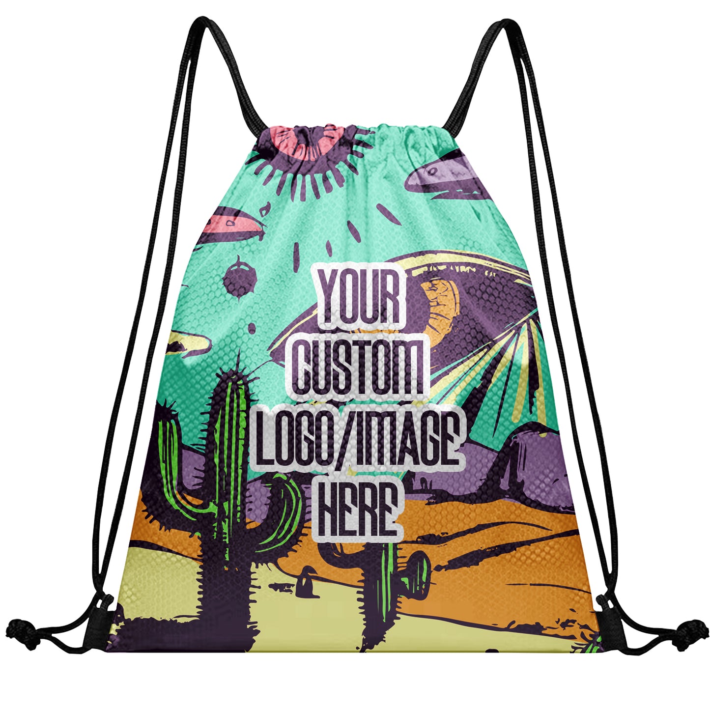 Personalized Cartoon Drawstring Backpack Bag Gym Sackpack for Team