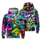 Custom Unisex Graffiti Graphic Hoodies Novelty Sports Tops