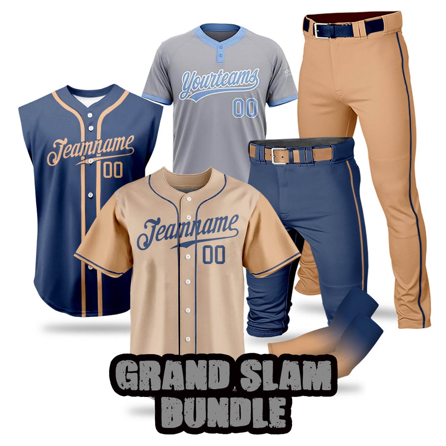 Custom Men Youth Baseball Jersey Sweatsuits 5 Piece