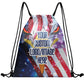 Made Your Own Honor Respect Thin Blue Flag Drawstring Backpack