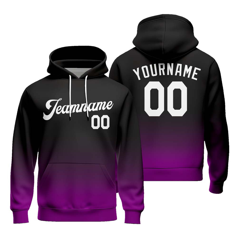 Custom Men Women Gradient Baseball Hoodie Sweatshirt