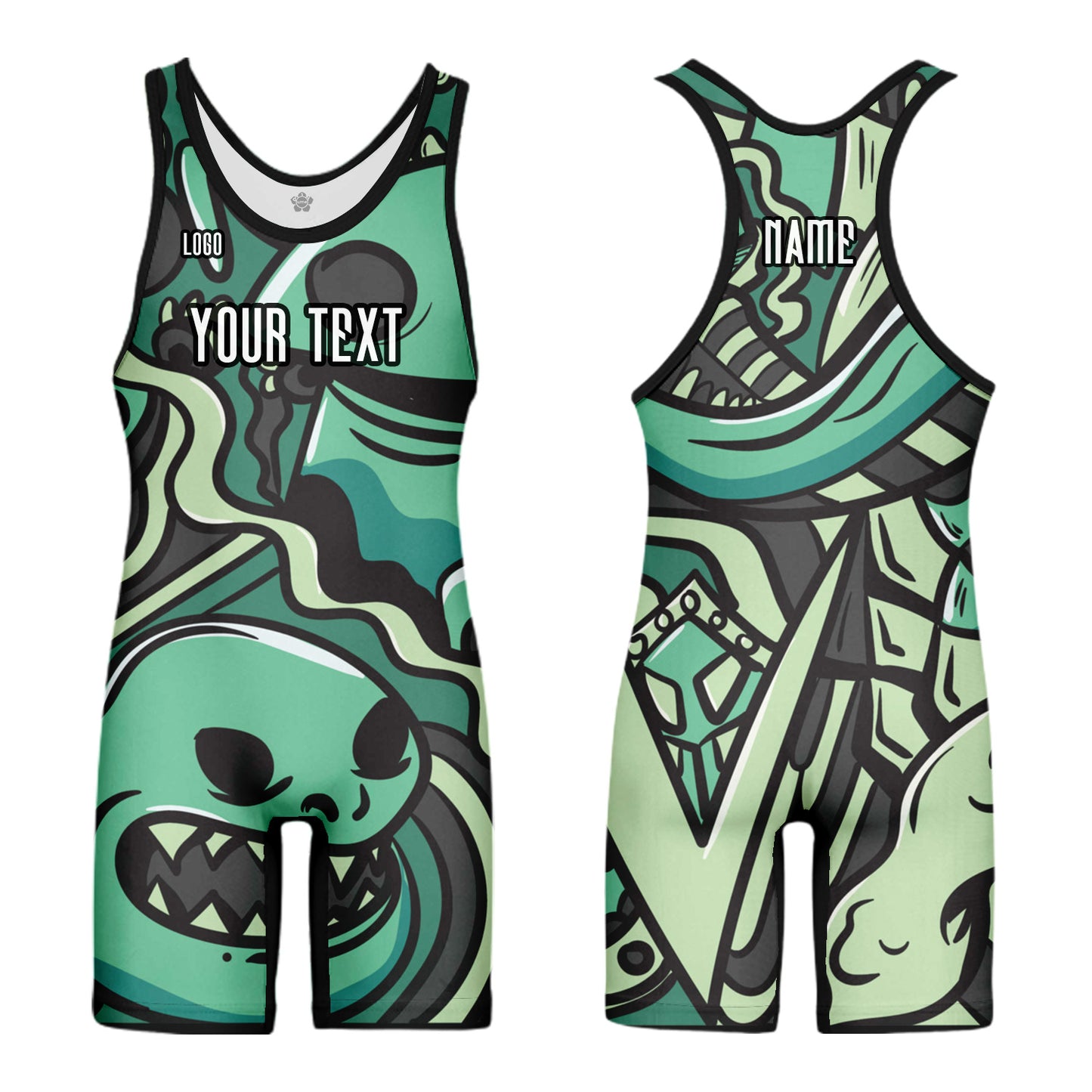 Custom Men Women Cartoon Sports Wrestling Singlet