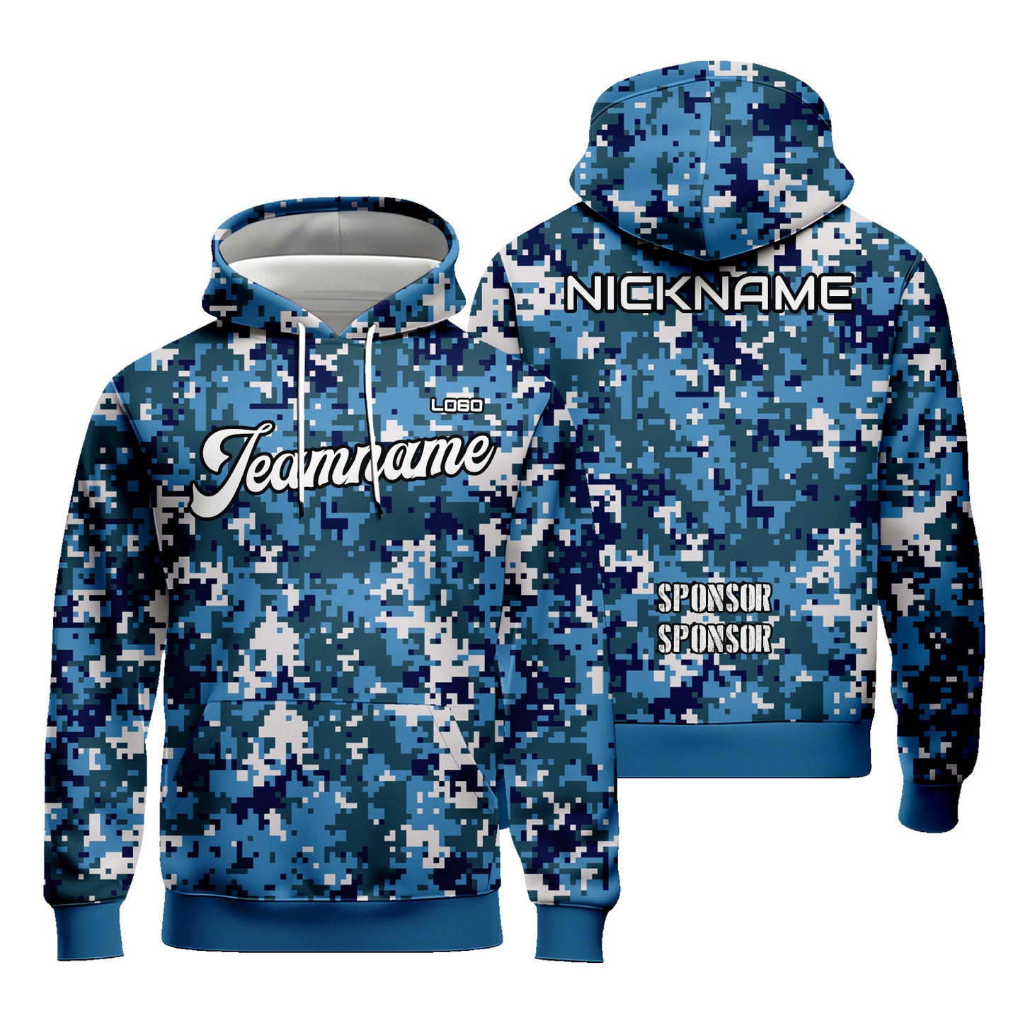 Custom Unisex Graphic Camouflage Hoodies Sublimation Sweatshirt