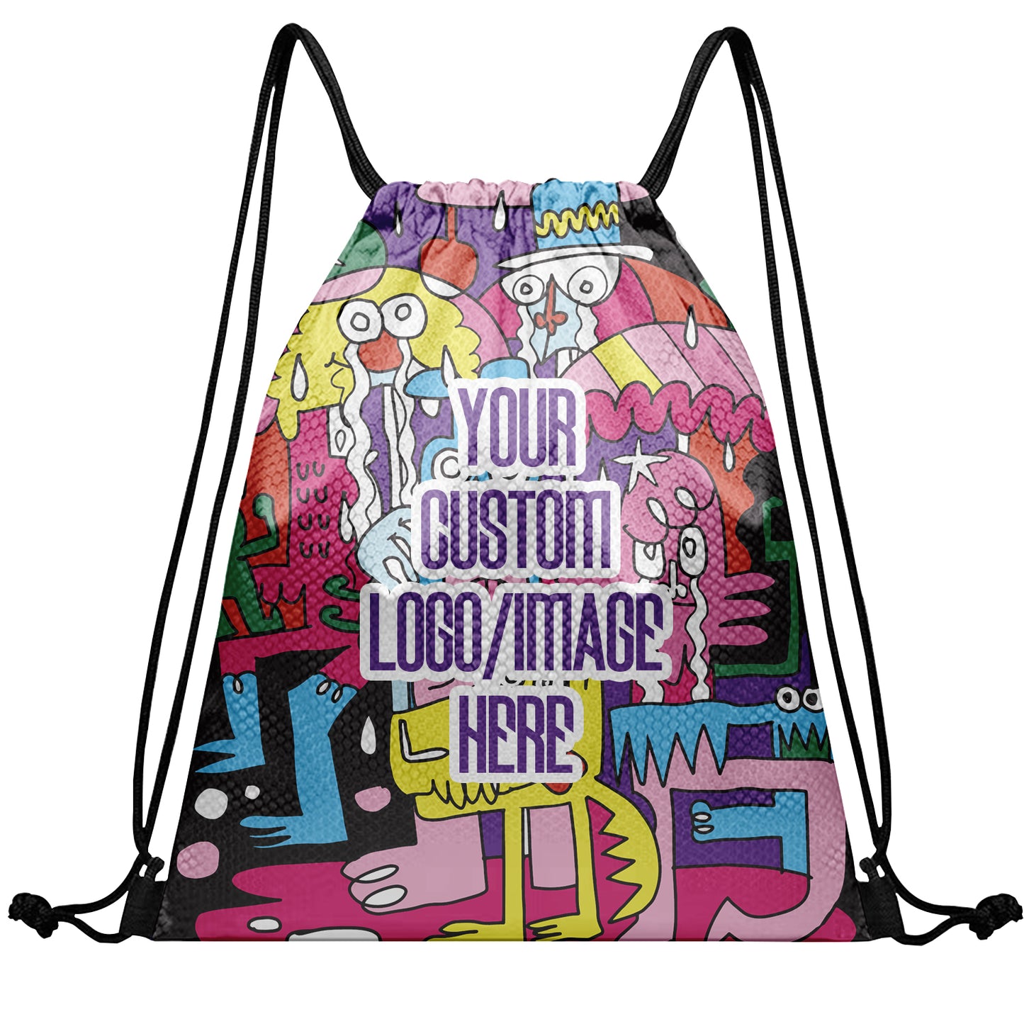 Personalized Cartoon Drawstring Backpack Bag Gym Sackpack for Team