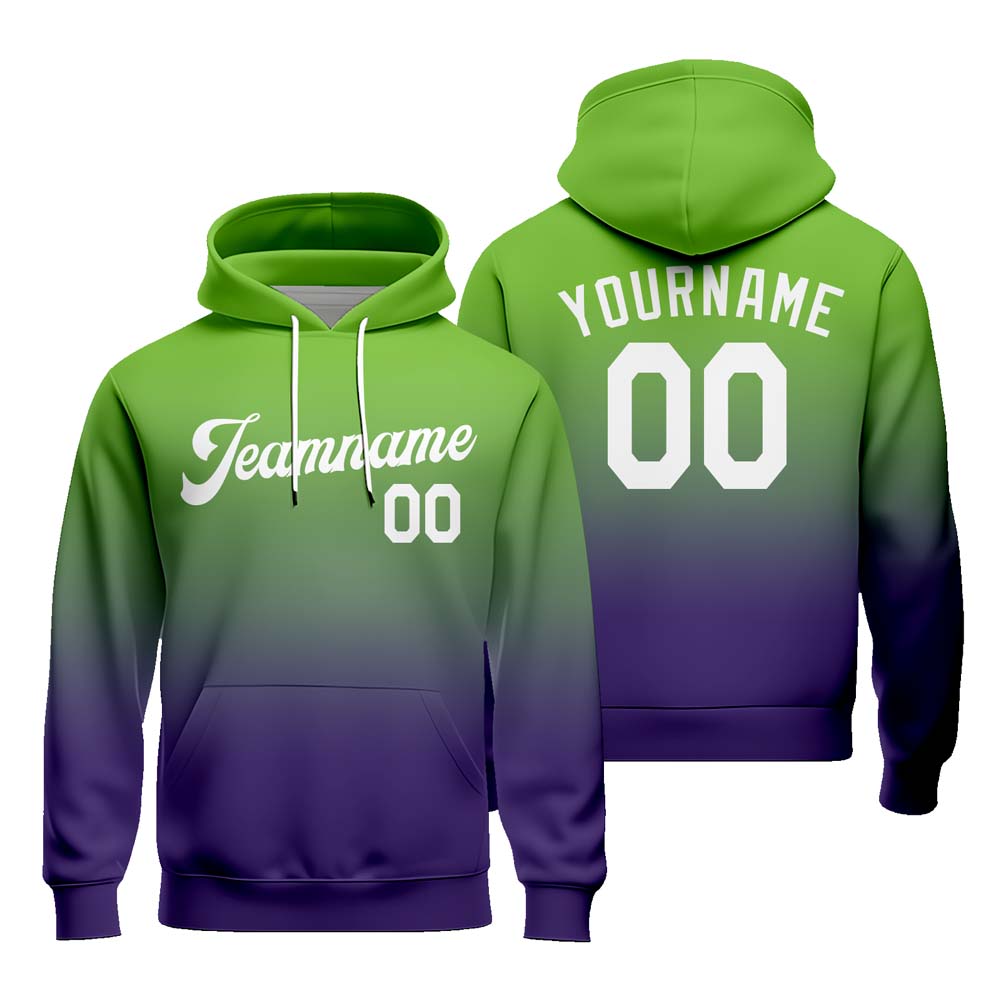 Custom Men Women Gradient Baseball Hoodie Sweatshirt