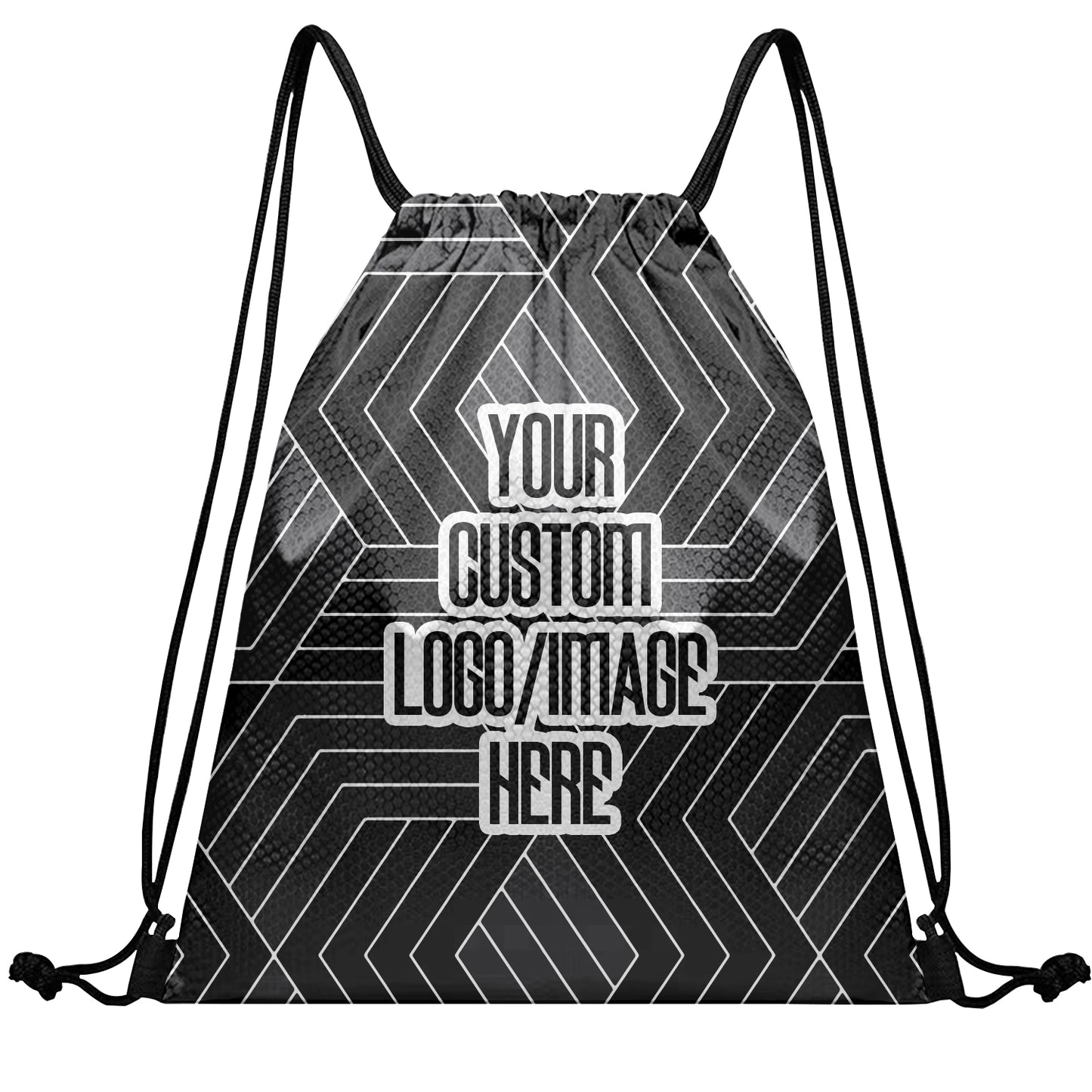 Custom Print Text Image Drawstring Backpack Waterproof Sackpack