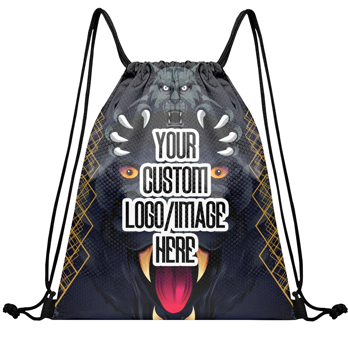 Custom Drawstring Bags Sublimation Printed Logo Text Team Backpack