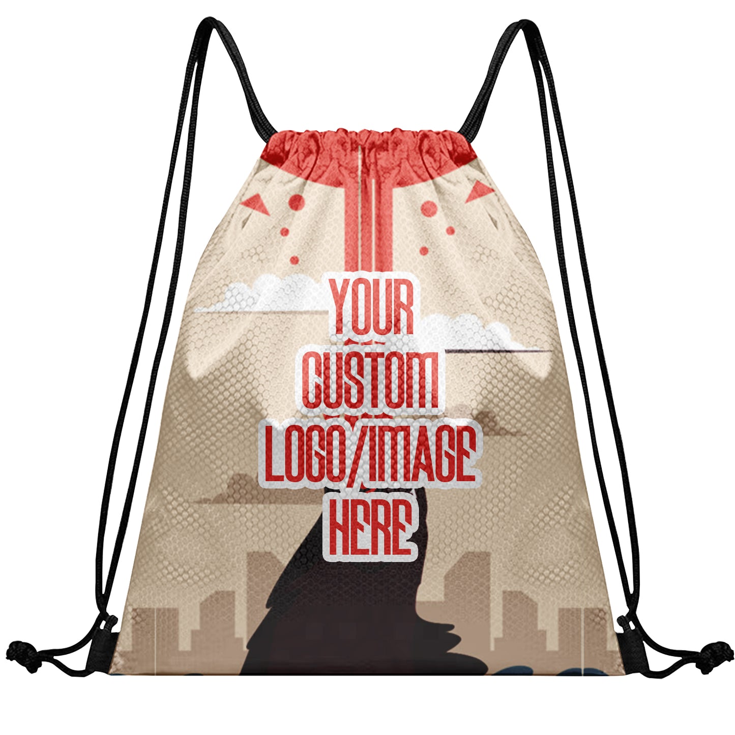 Personalized Cartoon Drawstring Backpack Bag Gym Sackpack for Team