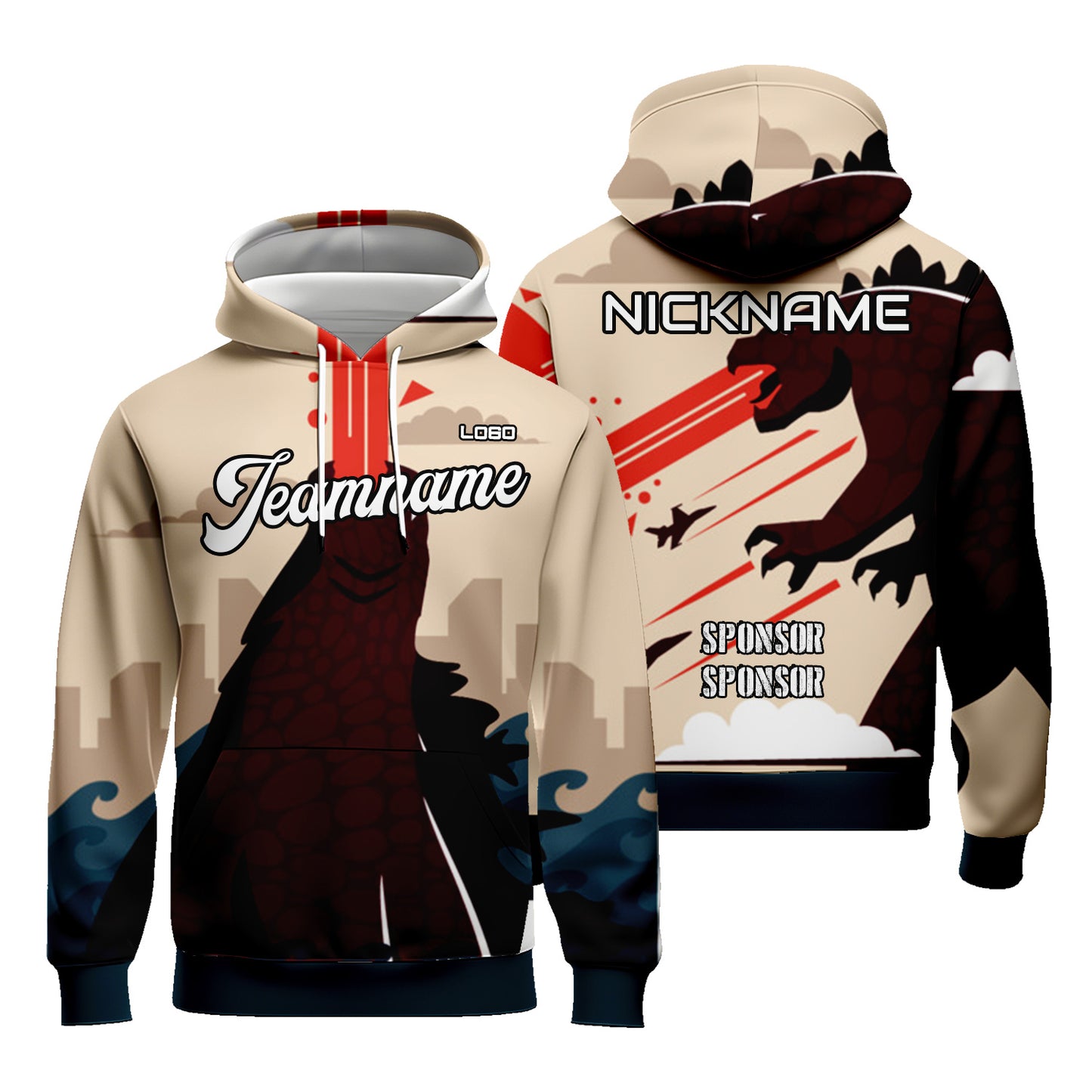 Custom Unisex Graphic Cartoon Hoodies Sublimation Sweatshirt