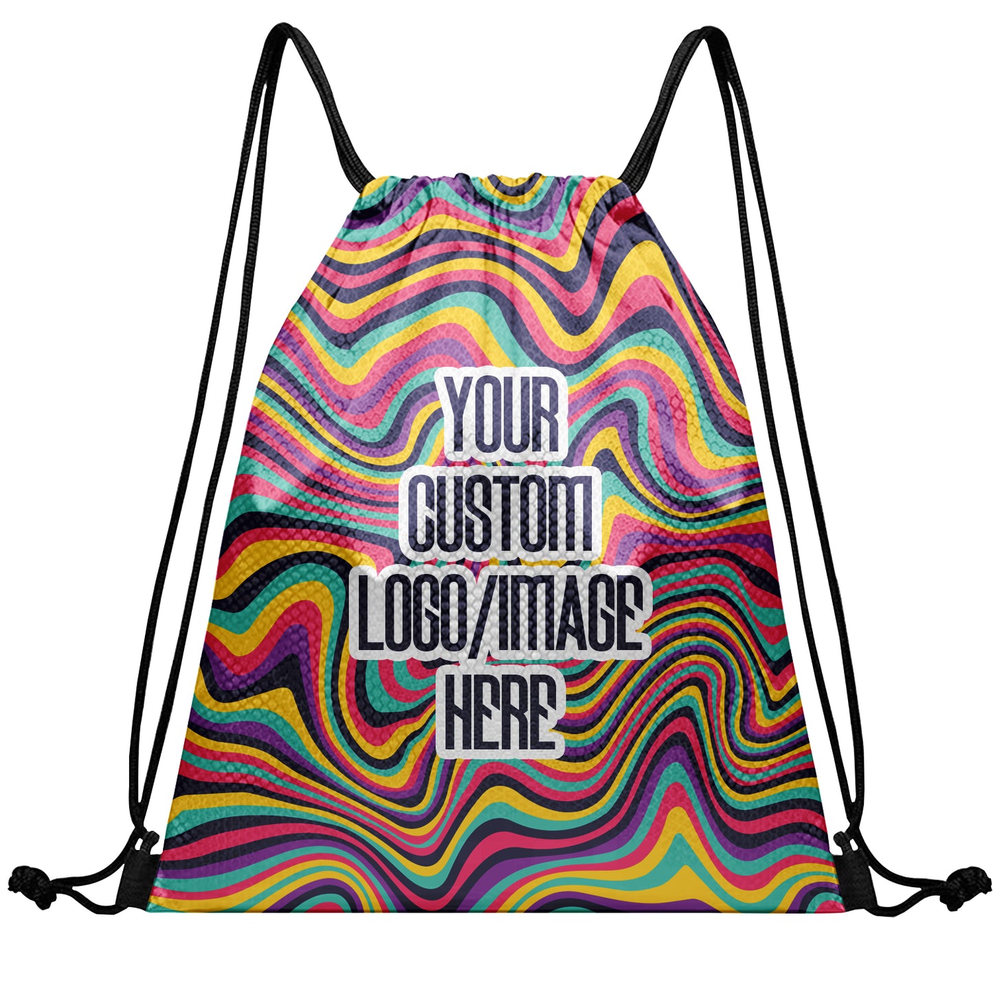 Custom Print Text Image Drawstring Backpack Waterproof Sackpack