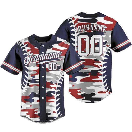 Custom Baseball Jersey Camouflage Short Sleeve T-shirts