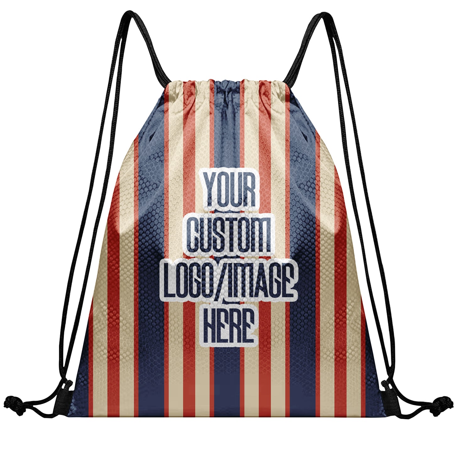 Custom Print Text Image Drawstring Backpack Waterproof Sackpack
