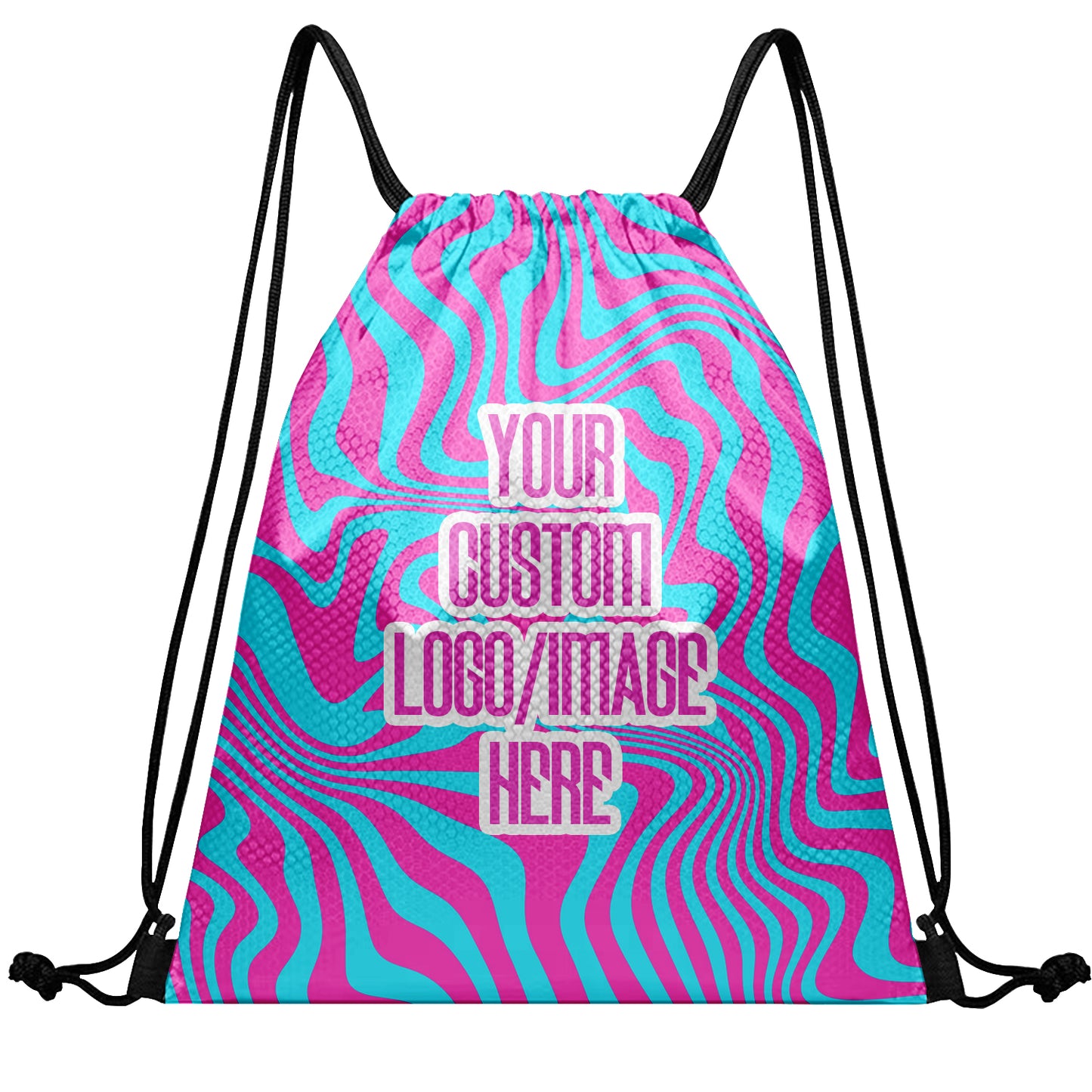 Custom Print Text Image Drawstring Backpack Waterproof Sackpack