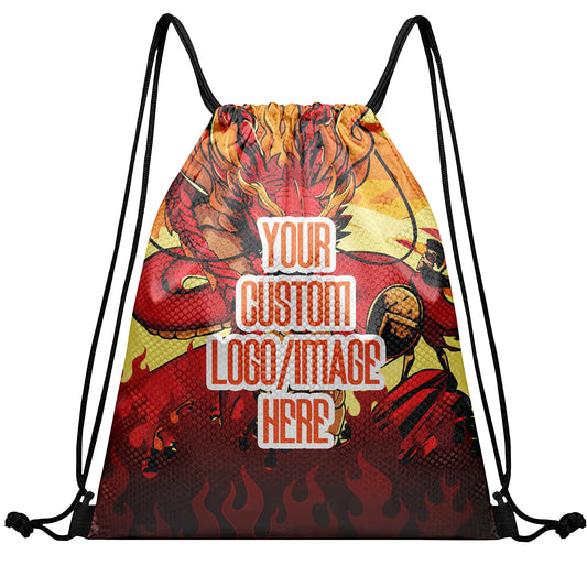Custom Backpack Drawstring Bags Sublimation Printed Logo Text Team