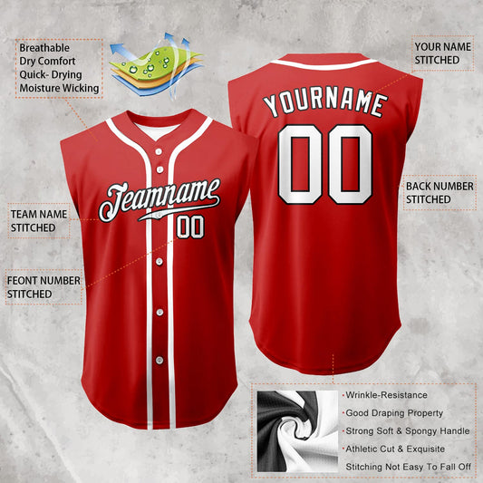 Custom Sleeveless Baseball Jersey Training Athletic Shirts