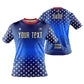 Custom Men Women Patriotic USA Flag Jersey Shirt Short Sleeve