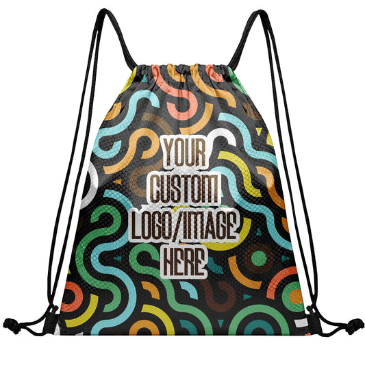 Custom Print Text Image Drawstring Backpack Waterproof Sackpack
