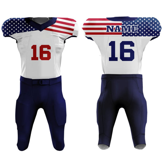 Custom Football Uniform USA Flag Stars and Stripes T-Shirt